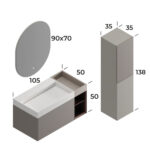 Smart Verona 105 cm Banyo Dolabı - VERONA-105 - Banyo Dolapları - 4