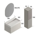 Smart Verona 80 cm Banyo Dolabı - VERONA-80 - Banyo Dolapları - 2