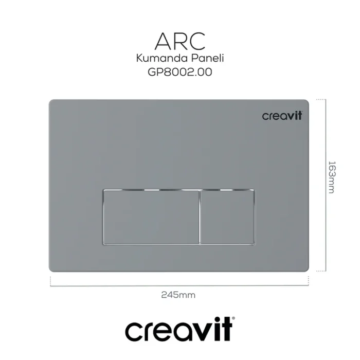 Creavit Arc Mat Gri Boyalı Kumanda Paneli GP8002.00 - GP8002.00 - Kumanda Panelleri (Gömme Rezervuar Butonları) - 1