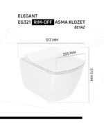 Creavit Elegant Rim-Off Asma Klozet Beyaz EG321-00CB00E-0000