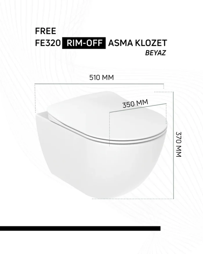 Creavit Free Rim-Off Asma Klozet Beyaz FE322-00CB00E-0000 - FE322-00CB00E-0000 - Asma Klozet - 1