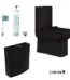 Creavit Lara Takım Klozet Mat Siyah+Duroplast Kapak+Lara Rezervuar+Çift Basmalı İç Takım Set - Lara360SMSet - İNDİRİMLİ FIRSAT ÜRÜNLERİ, VİTRİFİYE, Takım Klozet