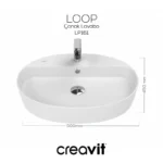 Creavit Loop Oval Çanak Lavabo 40x60 cm Beyaz LP161-00CB00E-0000 - LP161-00CB00E-0000 - Çanak Lavabo - 1