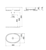 Creavit Loop Oval Çanak Lavabo 40x60 cm Kömür Karası LP160-00KK00E-0000 - LP160-00KK00E-0000 - Çanak Lavabo - 1