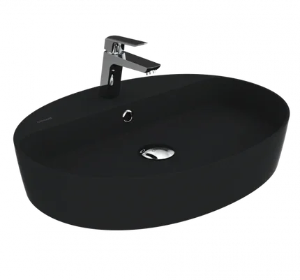 Creavit Loop Oval Çanak Lavabo 45x60 cm Kömür Karası LP161-00KK00E-0000 - LP161-00KK00E-0000 - Çanak Lavabo