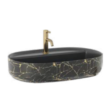 Isvea Infinity Tezgah Üstü Lavabo Marmo Siyah 60 cm