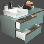 Bagnora Sharp 100 cm Nil Yeşili Banyo Dolabı