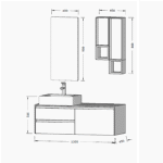 Bagnora Sharp 100 cm Nil Yeşili Banyo Dolabı