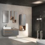 Bagnora Sharp 100 cm Taş Gri Banyo Dolabı