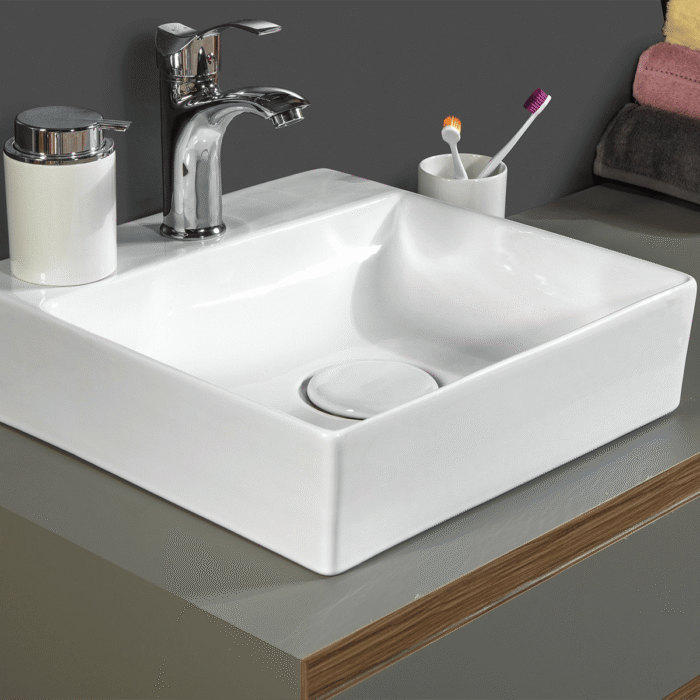 Bagnora Sharp 100 cm Taş Gri Banyo Dolabı