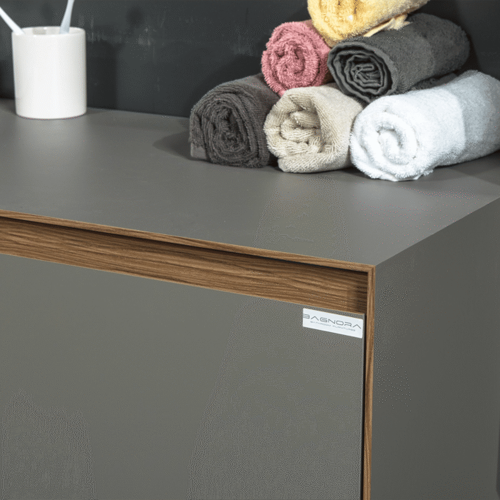 Bagnora Sharp 100 cm Taş Gri Banyo Dolabı