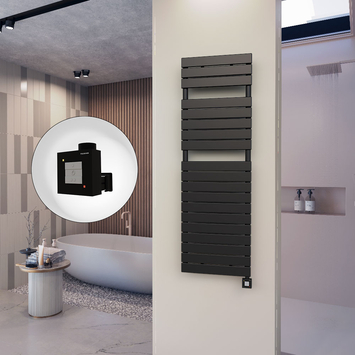 Radiva 10H Elektrikli Havlupan 500x1550 Mat Siyah Ktx1 1000 Watt - 110H05001550B3MEB100 - Elektrikli Havlupan