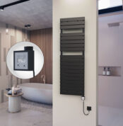 Radiva 10H Elektrikli Havlupan 500x1550 Mat Siyah Ktx3 1000 Watt Spiral Kablolu - 110H05001550B3ME7100-K - Elektrikli Havlupan