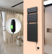Radiva 20H Elektrikli Havlupan 500x1550 Mat Siyah (On/Off Düğmeli) 1200 W - 120H05001550B3ME1120 - Elektrikli Havlupan