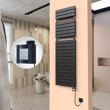 Radiva 20H Elektrikli Havlupan 500x1772 Mat Siyah Ktx4 1000 Watt Spiral Kablolu - 120H05001772B3MEC100-K - Elektrikli Havlupan