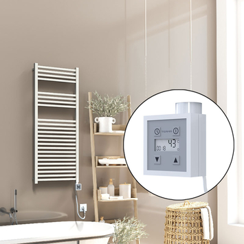 Radiva Barbados Elektirikli Havlupan 500x1200 Beyaz Parlak (KTX3 Termostat) 600W Spiral Kablolu