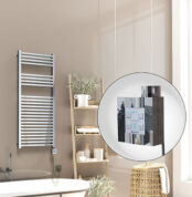 Radiva Barbados Elektirikli Havlupan 500x1200 Krom (KTX4 Termostat) 600W Spiral Kablolu - 1BAR05001200K1PEC060-K - Elektrikli Havlupan