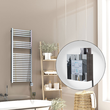 Radiva Barbados Elektirikli Havlupan 500x1200 Krom  (KTX4 Termostat) 600W Spiral Kablolu