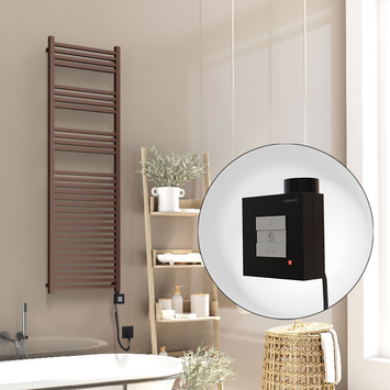 Radiva Barbados Elektirikli Havlupan 500x1600 Bakır Eskitme Parlak (KTX1 Termostat) 600W Spiral Kablolu - 1BAR05001600K3PEB060-K - Elektrikli Havlupan