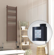 Radiva Barbados Elektirikli Havlupan 500x1600 Bakır Eskitme Parlak (KTX4 Termostat) 600W Spiral Kablolu - 1BAR05001600K3PEC060-K - Elektrikli Havlupan