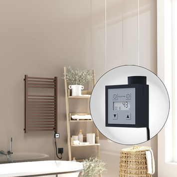 Radiva Barbados Elektirikli Havlupan 500x800 Bakır Eskitme Parlak (KTX3 Termostat) 300W Spiral Kablolu