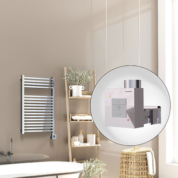 Radiva Barbados Elektirikli Havlupan 500x800 Krom (KTX1 Termostat) 300W - 1BAR05000800K1PEB030 - Elektrikli Havlupan