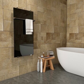 Radiva Crystal Elektrikli Cam Havlupan 560x1030 Siyah 500 Watt - 1CRY05601030B3PED050 - Elektrikli Havlupan