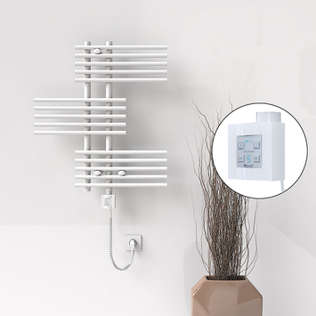 Radiva FIJI Elektirikli Havlupan 650x740 Beyaz (KTX4 Termostat) 300W Spiral Kablolu - 1FIJ06500740B1PEC030-K - Elektrikli Havlupan