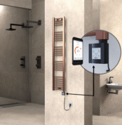 Radiva HAITI Elektirikli Havlupan 300x1500 Düz Bakır Eskitme (KTX4 Termostat) 300W Spiral Kablolu