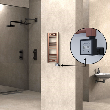 Radiva HAITI Elektirikli Havlupan 300x700 Düz Bakır Eskitme (KTX3 Termostat) 200W - 1HAI03000700DK3PE7020 - Elektrikli Havlupan