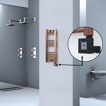 Radiva HAITI Elektirikli Havlupan 300x800 Düz Bakır Eskitme (KTX1 Termostat) 200W - 1HAI03000800DK3PEB020 - Elektrikli Havlupan