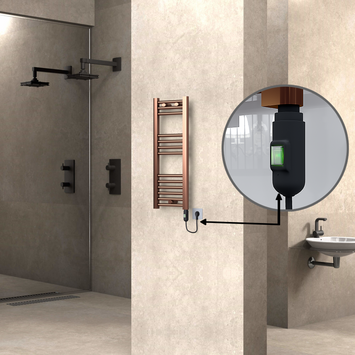 Radiva HAITI Elektirikli Havlupan 300x800 Düz Bakır Eskitme (On/Off Düğmeli) 200W - 1HAI03000800DK3PE1020 - Elektrikli Havlupan