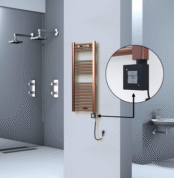 Radiva HAITI Elektirikli Havlupan 400x1000 Düz Bakır Eskitme (KTX1 Termostat) 200W Spiral Kablolu