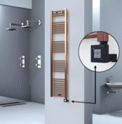 Radiva HAITI Elektirikli Havlupan 400x1800 Düz Bakır Eskitme (KTX1 Termostat) 300W