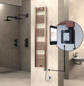 Radiva HAITI Elektirikli Havlupan 400x1800 Düz Bakır Eskitme (KTX4 Termostat) 300W Spiral Kablolu