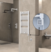 Radiva HAITI Elektirikli Havlupan 500x1100 Düz Beyaz (KTX3 Termostat) 600W Spiral Kablolu - 1HAI05001100DB1PE7060-K - Elektrikli Havlupan