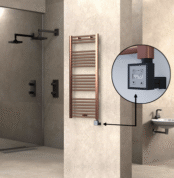 Radiva HAITI Elektirikli Havlupan 500x1200 Düz Bakır Eskitme (KTX3 Termostat) 300W