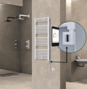 Radiva HAITI Elektirikli Havlupan 500x1200 Düz Beyaz (KTX4 Termostat) 600W Spiral Kablolu