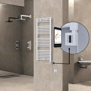 Radiva HAITI Elektirikli Havlupan 500x1200 Düz Beyaz (KTX4 Termostat) 600W Spiral Kablolu Radiva HAITI Elektirikli Havlupan 500x1200 Düz Beyaz (KTX4 Termostat) 600W Spiral Kablolu