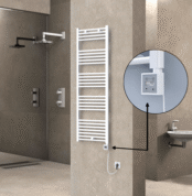 Radiva HAITI Elektirikli Havlupan 500x1500 Düz Beyaz (KTX3 Termostat) 600W Spiral Kablolu