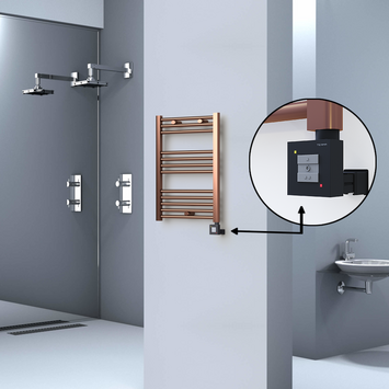 Radiva HAITI Elektirikli Havlupan 500x700 Düz Bakır Eskitme (KTX1 Termostat) 200W - 1HAI05000700DK3PEB020 - Elektrikli Havlupan