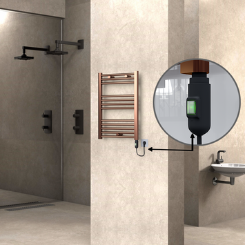 Radiva HAITI Elektirikli Havlupan 500x700 Düz Bakır Eskitme (On/Off Düğmeli) 200W - 1HAI05000700DK3PE1020 - Elektrikli Havlupan