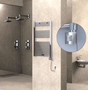 Radiva HAITI Elektirikli Havlupan 600x1000 Düz Krom (KTX1 Termostat) 300W Spiral Kablolu