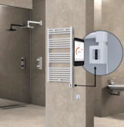 Radiva HAITI Elektirikli Havlupan 600x1100 Düz Beyaz (KTX4 Termostat) 600W Spiral Kablolu - 1HAI06001100DB1PEC060-K - Elektrikli Havlupan