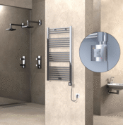 Radiva HAITI Elektirikli Havlupan 600x1100 Düz Krom (KTX1 Termostat) 300W Spiral Kablolu