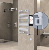 Radiva HAITI Elektirikli Havlupan 600x1200 Düz Beyaz (KTX4 Termostat) 600W Spiral Kablolu - 1HAI06001200DB1PEC060-K - Elektrikli Havlupan