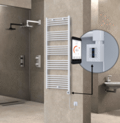 Radiva HAITI Elektirikli Havlupan 600x1500 Düz Beyaz (KTX4 Termostat) 1000W Spiral Kablolu