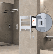 Radiva HAITI Elektirikli Havlupan 600x700 Düz Beyaz (KTX4 Termostat) 300W Spiral Kablolu