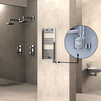 Radiva Haiti Elektrikli Havlupan 400x800 Düz Krom (KTX3 Termostat) 200 Watt - 1HAI04000800DK1PE7020 - Elektrikli Havlupan