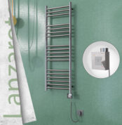Radiva Lanzarote Elektrikli Havlupan 400x1200 Ayna Polisajli Ktx1 300 Watt Spiral Kablolu - 1LAN04001200P2PEB030-K - Elektrikli Havlupan